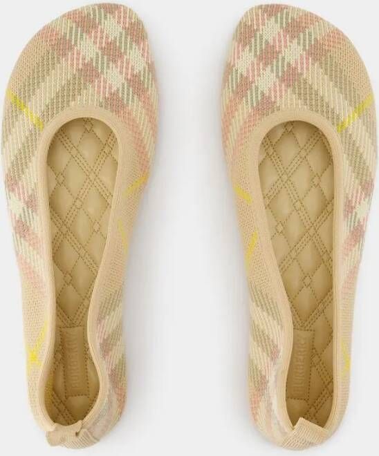 Burberry Knit Baby 05 Check Ballerinas Nylon Pink in roze