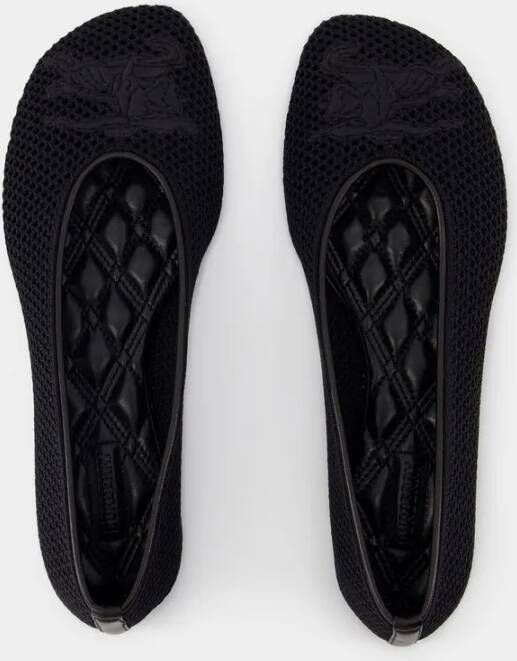 Burberry Ballerinas Leather Black in zwart