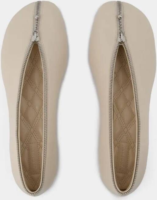 Burberry Loafers Sadler Zip Ballerinas Leather White in wit