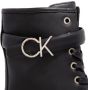 Calvin Klein Zwarte Leren Combatlaarzen met Rubberen Zool Black Dames - Thumbnail 7