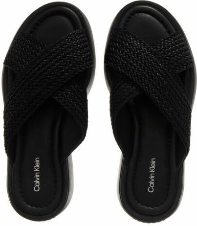 Calvin Klein Sandalen Bubble Slide Woven in zwart