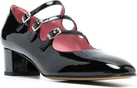 Carel Paris Hoge hakken Leather Shoe With Block Heel in zwart