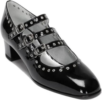 Carel Paris Hoge hakken Shiny Leather Slingback With Studs in zwart