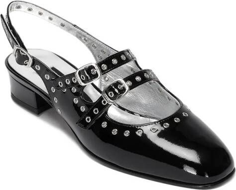 Carel Paris Hoge hakken Shiny Leather Slingback With Studs in zwart