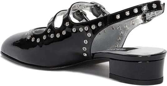 Carel Paris Hoge hakken Shiny Leather Slingback With Studs in zwart