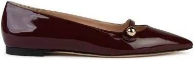 Casadei Loafers Cleo' Burgundy Shiny Leather Ballet Flats in rood