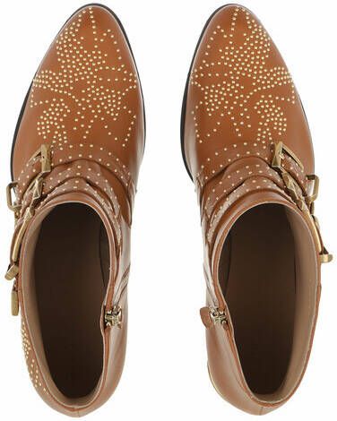 Chloé Boots & laarzen Susanna Leather Studs Boots in cognac