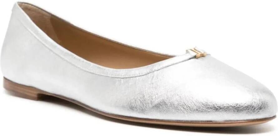 Chloé Low-Top Sneakers Marcie Metallic Leather Ballerina Flats in zilver