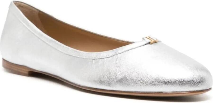 Chloé Low-Top Sneakers Marcie Metallic Leather Ballerina Flats in zilver