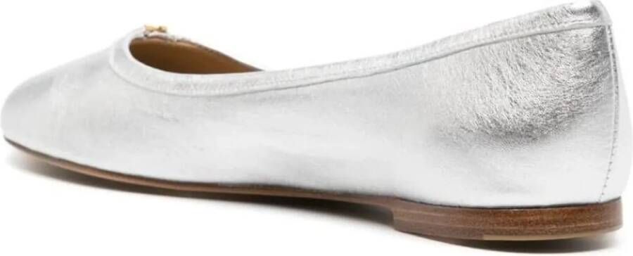 Chloé Low-Top Sneakers Marcie Metallic Leather Ballerina Flats in zilver