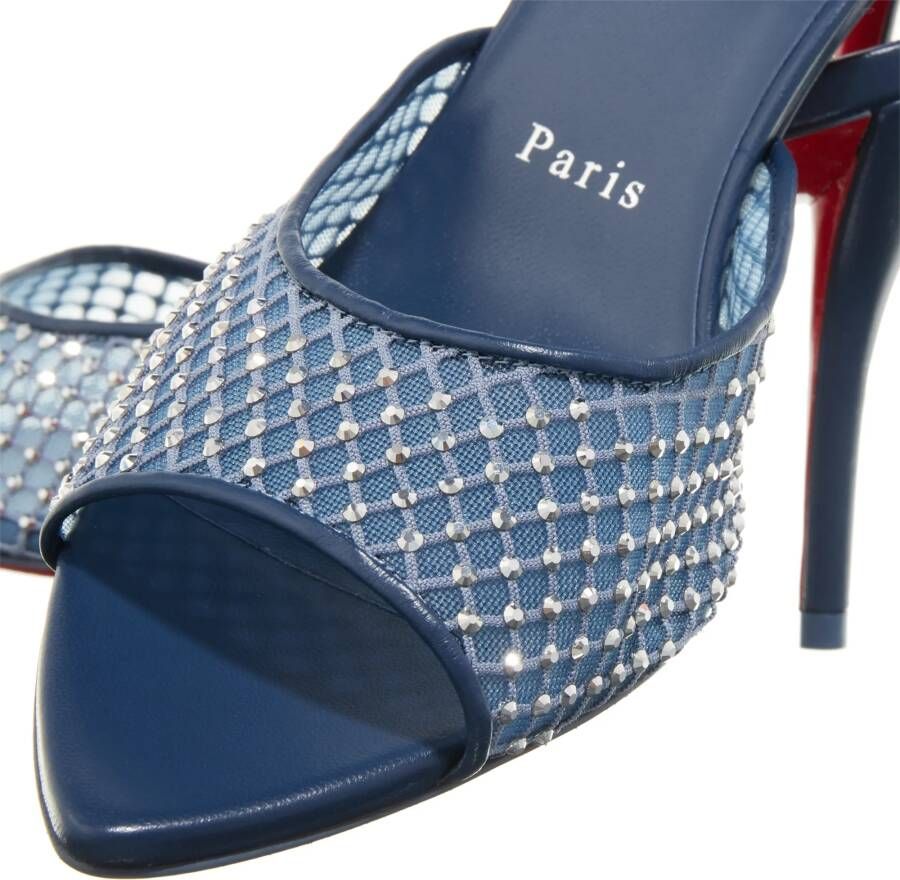 Christian Louboutin Slippers & Mules Apostropha Mule Mesh Strass in blauw