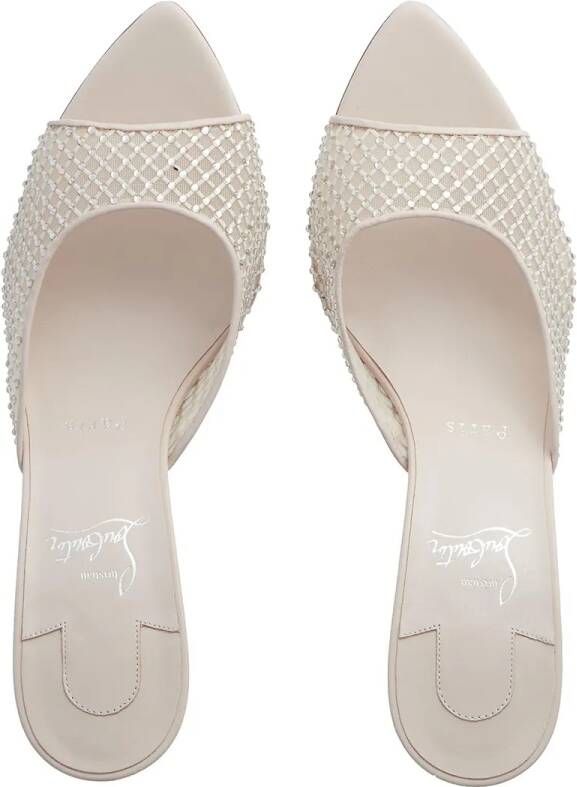 Christian Louboutin Slippers & Mules Apostropha Mule Mesh Strass in poeder roze