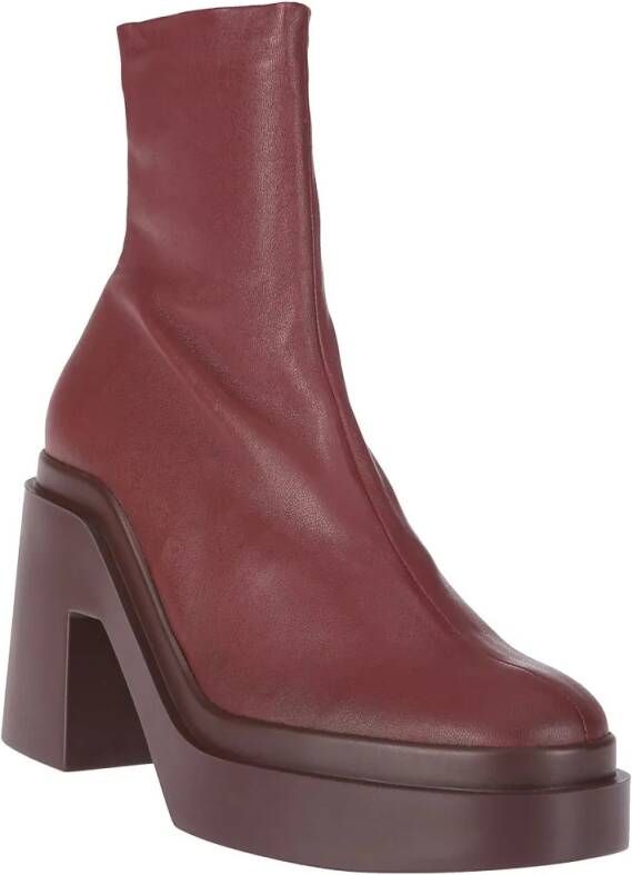 Clergerie Boots Leather Ankle Boot in rood