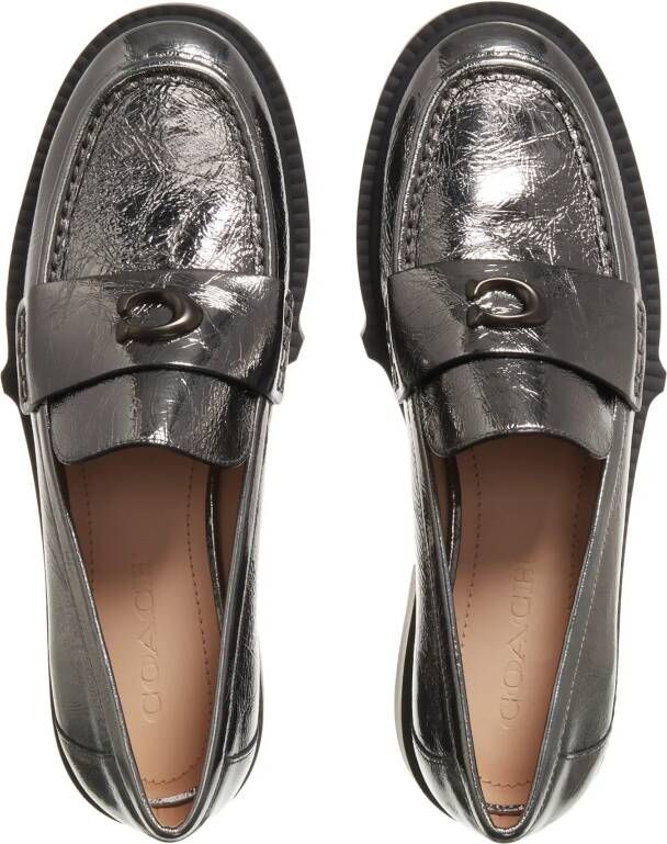 Coach Loafers Leah Crinkle Metallic Loafer in zilver