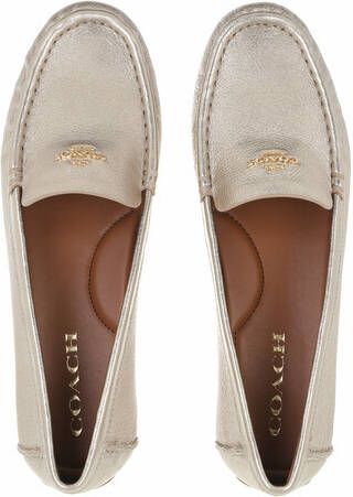 Coach Loafers & ballerina schoenen Marley Metallic Leather Driver in goud