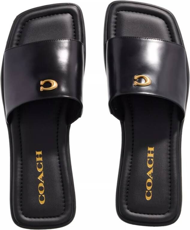 Coach Slippers & Mules Florence Leather Sandal in zwart