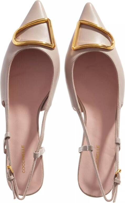 Coccinelle Loafers Sling Back Flat Smooth Leather in taupe