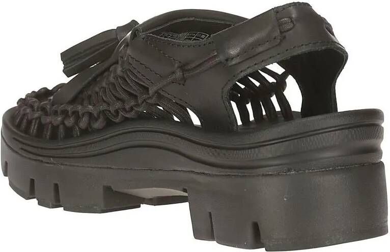 Comme des Garcons Sandalen Intricate Woven Black Sandal in zwart