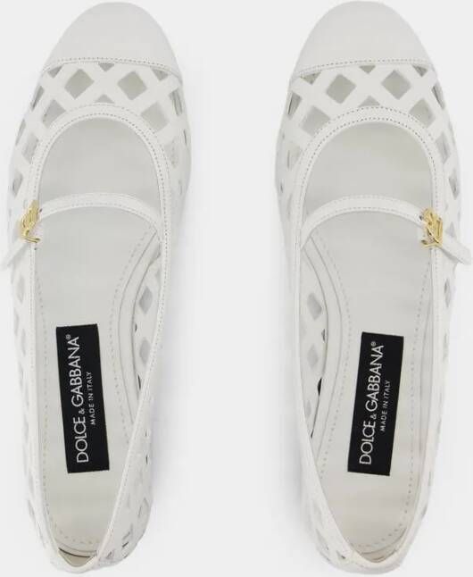 Dolce&Gabbana Loafers & ballerina schoenen Ballerinas Leather White in wit