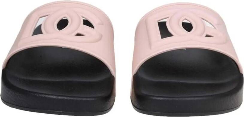 Dolce&Gabbana Sandalen Flat Pink in poeder roze