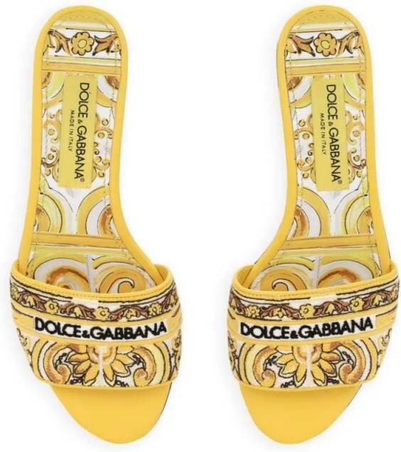 Dolce&Gabbana Sandalen Flat Slipper in geel