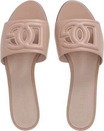 Dolce&Gabbana Sandalen Logo Slides in beige