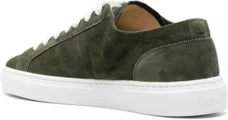 Doucal's Low-Top Sneakers Chain-Detailed Suede Sneakers in groen