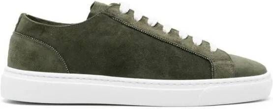 Doucal's Low-Top Sneakers Chain-Detailed Suede Sneakers in groen