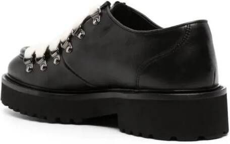 Doucal's Low-Top Sneakers Leather Lace-Up Shoes in zwart