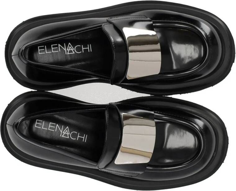 Elena Iachi Loafers SCHWARZER LOAFER in zwart