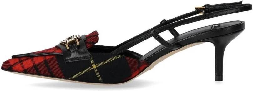 Elisabetta Franchi Pumps & high heels SCHWARZ ROT TARTAN SLINGBACK PU in zwart