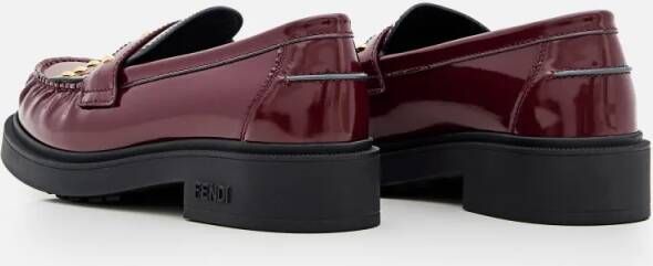 Fendi Leather Loafer With Studs in bruin