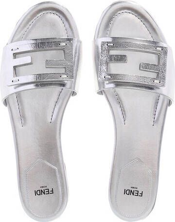 Fendi Sandalen Slides in silver