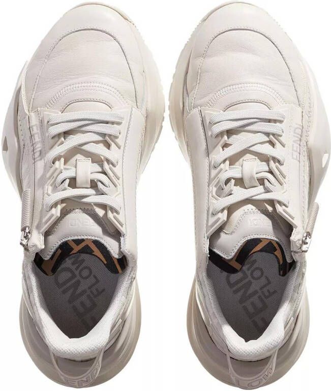 Fendi Sneakers Low Top Sneaker Of Leather in crème