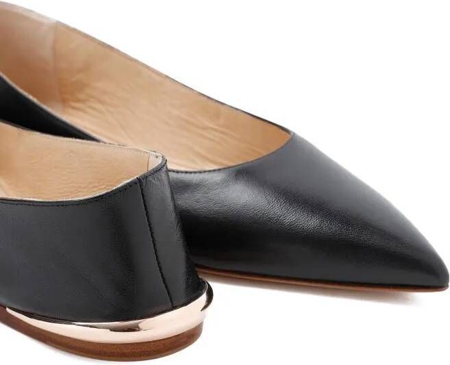 Gabriela Hearst Loafers & ballerina schoenen Fleur Black Lamb Leather Ballerinas in beige