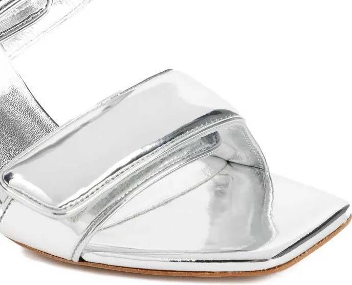 Gia Borghini Sandalen Metallic Leather Perni Sandals in zilver