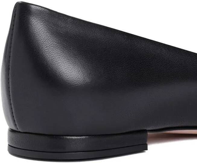 Gianvito Rossi Loafers Black Nappa Leather Ballerina in zwart