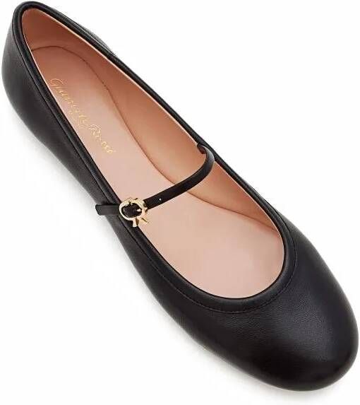 Gianvito Rossi Loafers Leather Ballet Flats in zwart