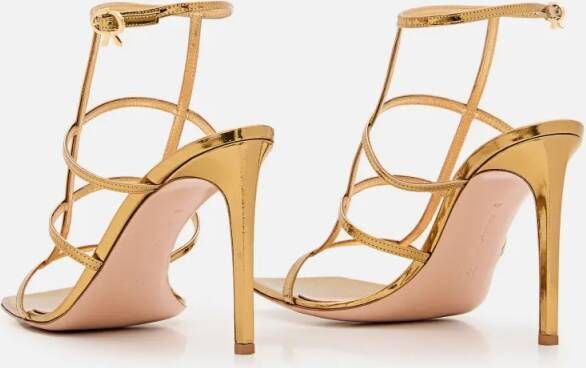 Gianvito Rossi Sandalen Letal Leather Heel Sandals in goud