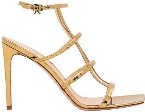 Gianvito Rossi Sandalen Letal Leather Heel Sandals in goud