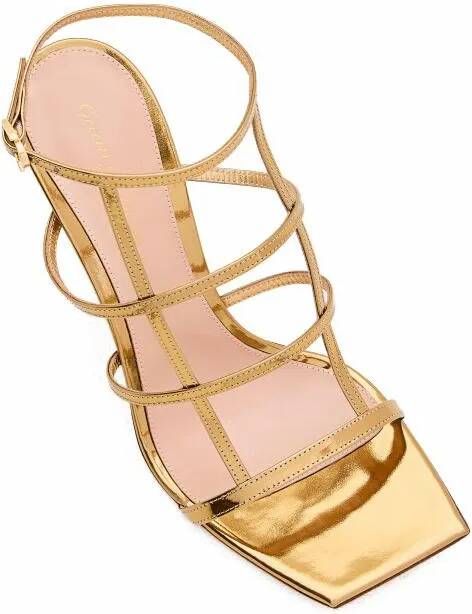 Gianvito Rossi Sandalen Letal Leather Heel Sandals in goud