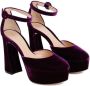 Gianvito Rossi Sandalen Purple Velvet Platform Sandals in paars - Thumbnail 3