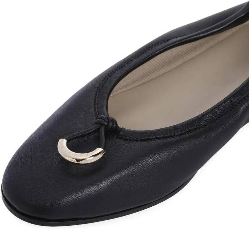 Giorgio Armani Loafers Black Lamb Leather Ballerina in zwart