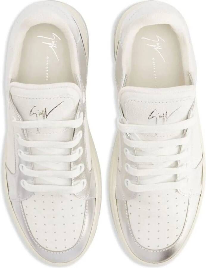 giuseppe zanotti Sneakers witte sneakers met grijze afwerking in wit