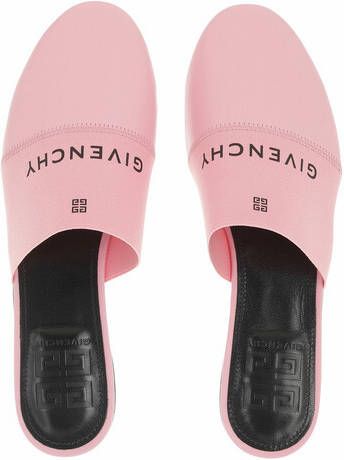 Givenchy Slippers Signature Logo Flat Mules Leather in roze