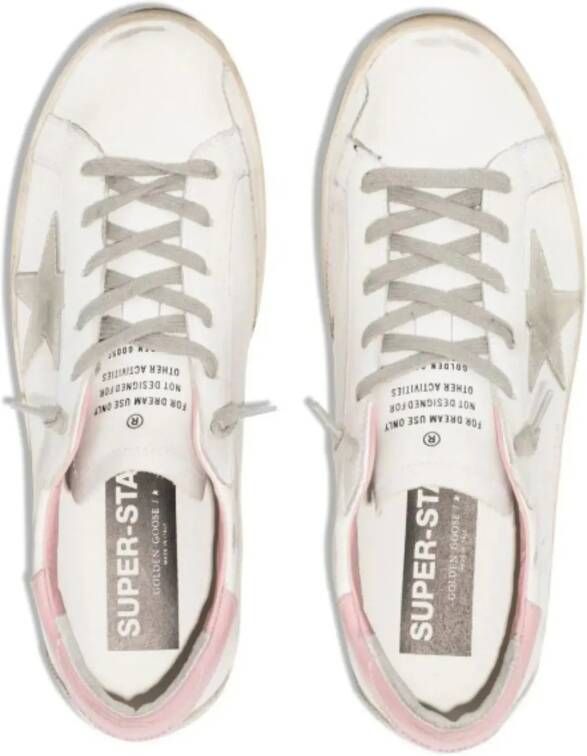 Golden Goose Low-Top Sneakers Superstar Distressed Lace-Up Sneakers in crème