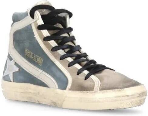 Golden Goose Low-Top Sneakers Blue Hightop Suede Leather Sneakers in blauw