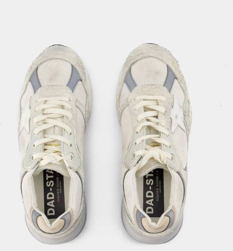 Golden Goose Sneakers Running Dad Sneakers Leather White Silver in wit