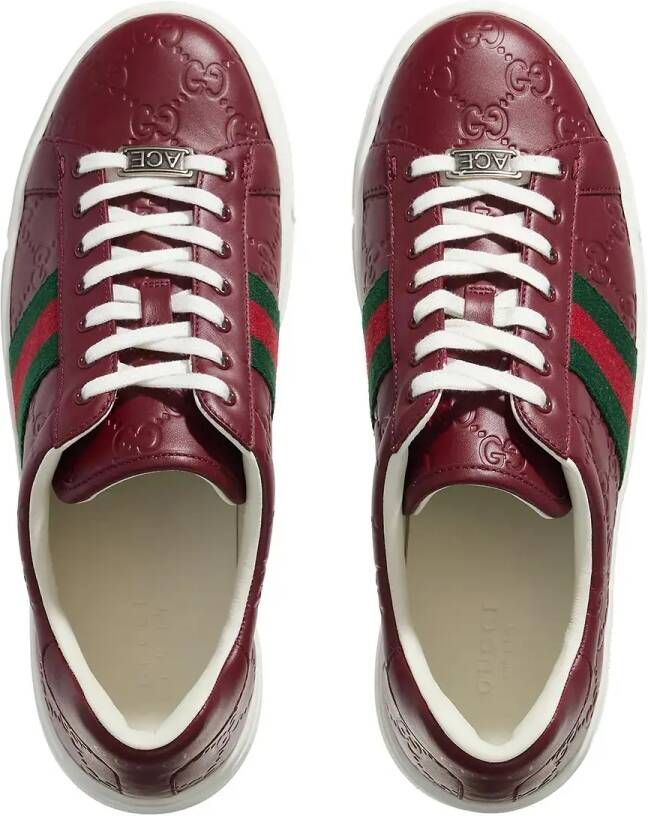 Gucci Low-Top Sneakers Ace Sneaker With Web in rood