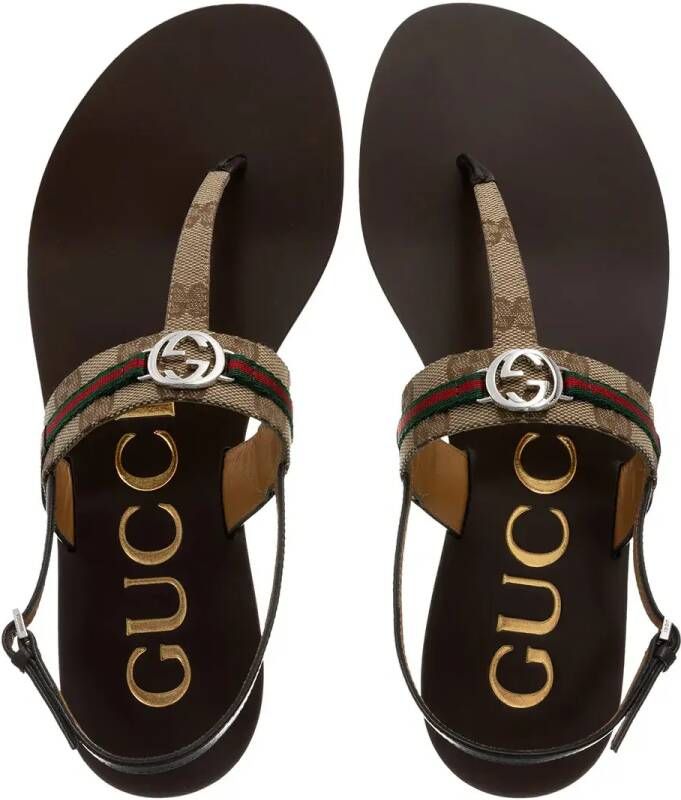 Gucci Low-Top Sneakers Interlocking G Web Sandal in beige